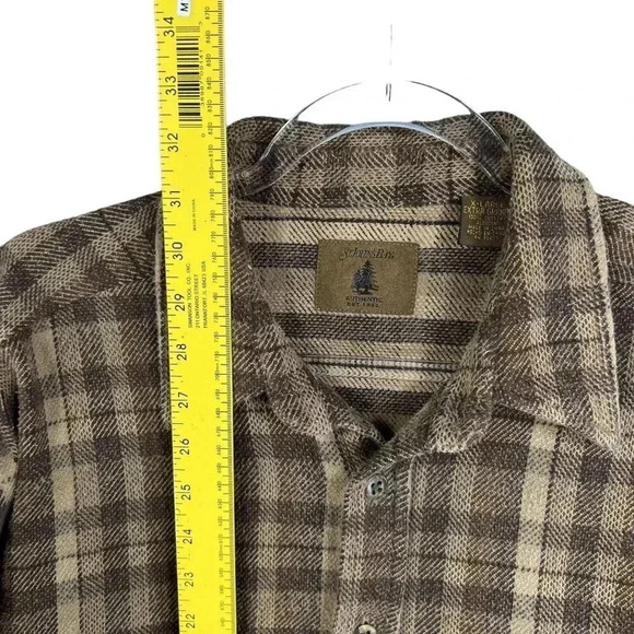 Vintage St Johns Bay Mens XL Brown Plaid Shirt Long Sleeve Shacket Garndpacore - Picture 12 of 16